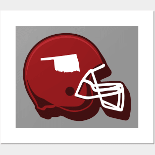 Oklahoma Outline Football Helmet Posters and Art